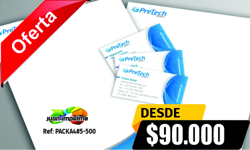 Juanimprime; Promocion emprendedores; Tarjetas + Hojas Membrete